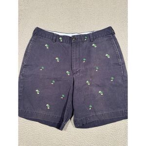 Brooks Brothers Men's Shorts‎ Navy Blue Palm Trees Cotton 36x8 Vacation